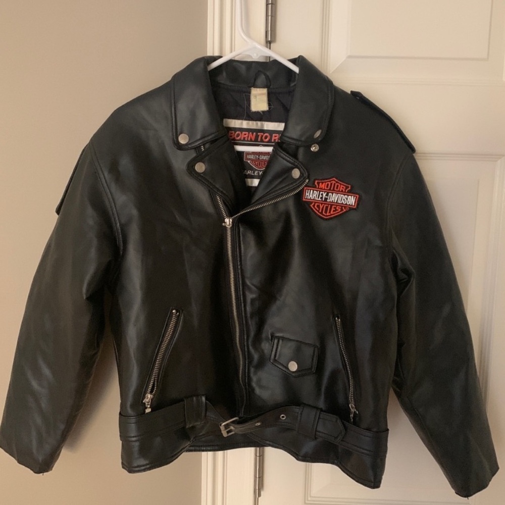 Harley Davidson Motorcycle Vinyl Biker Jacket